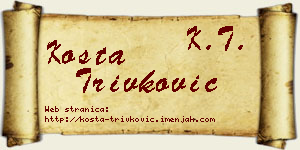 Kosta Trivković vizit kartica